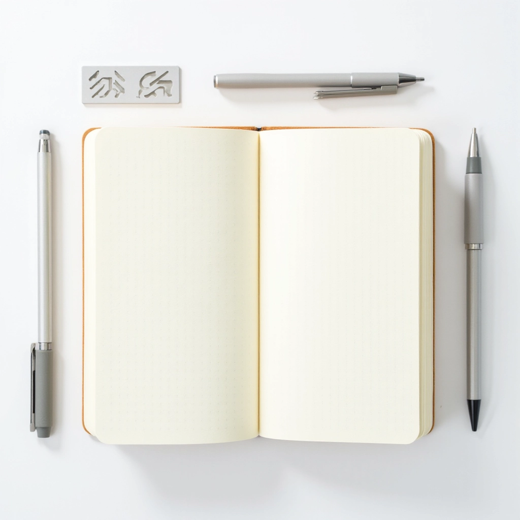 Bullet journal starter kit with dotted grid notebook, quality pens, and organizational supplies