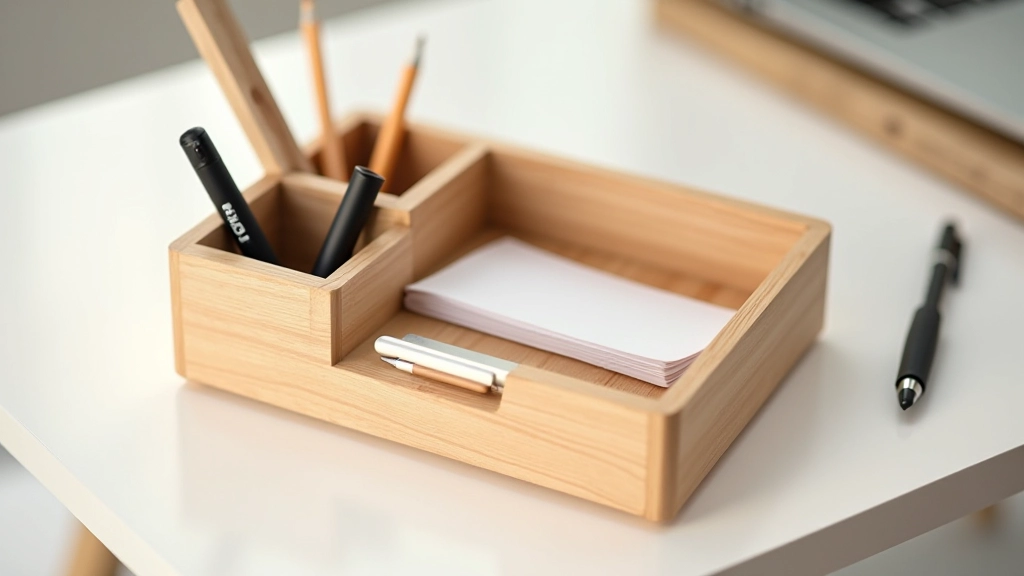Modular oak desk organizer